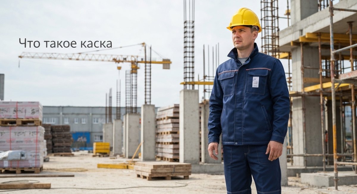 Рабочий в желтой каске на стройплощадке